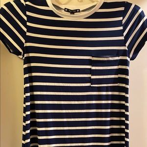 Navy and White Striped Dress
